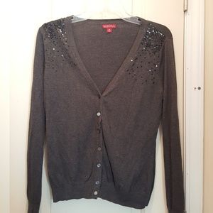 Gray Cardigan with Sequins